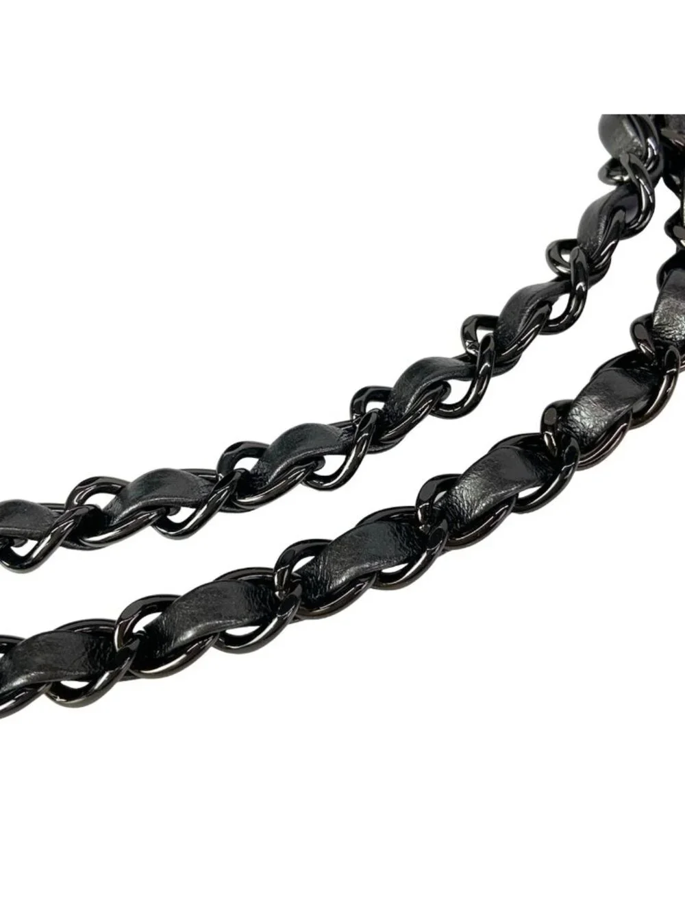 Chanel Tote Bag Chain Me Metallic Gray Shoulder Silver